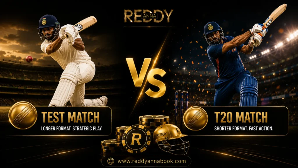 Test Match vs T20 Betting on Reddy Anna (Complete 2026 Guide)
